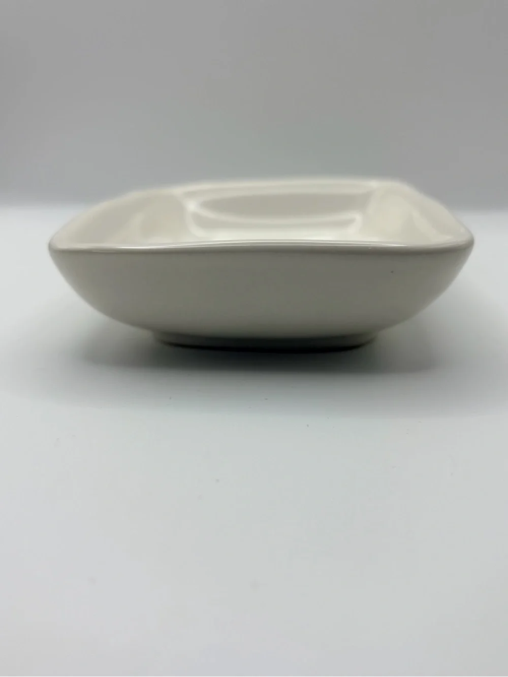 Rae Dunn Cream Ceramic Trinket Dish with Bold Black Logo